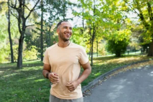 Man Running Outside Lifestyle